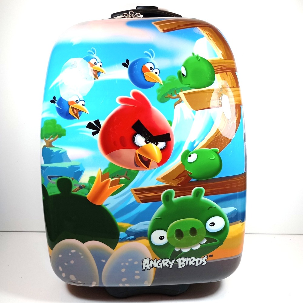 Angry Birds Kids Rolling Suitcase Carry On Luggage Bag Hard Shell Front 2-Wheel